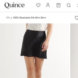 Quince Black Silk Mini Skirt